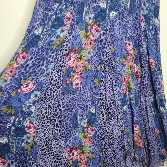 Vintage American Vintage II purple pink mixed print grunge maxi plus size dress - Picture 3 of 6